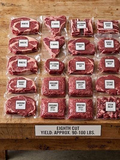 Illustrated guide to the cuts in a eighth beef share
