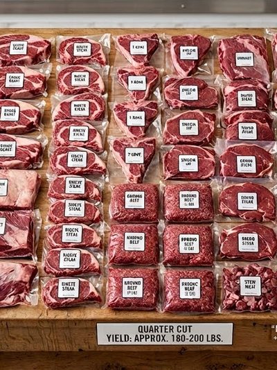 Illustrated guide to the cuts in a quarter beef share